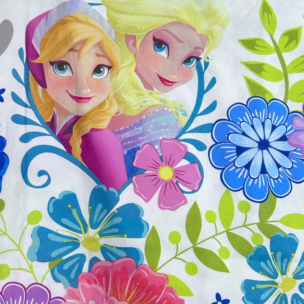 Disney Frozen‎ Elsa and Anna Floral Full Flat Bed Sheet